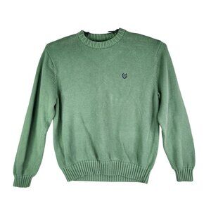 Mens Green Chaps Sweater Crew Neck Long Sleeve 100% Cotton Size XL